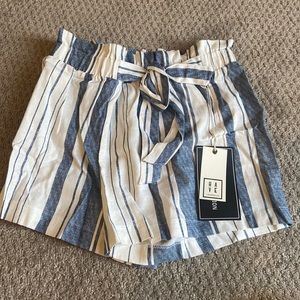 cute blue and white striped shorts